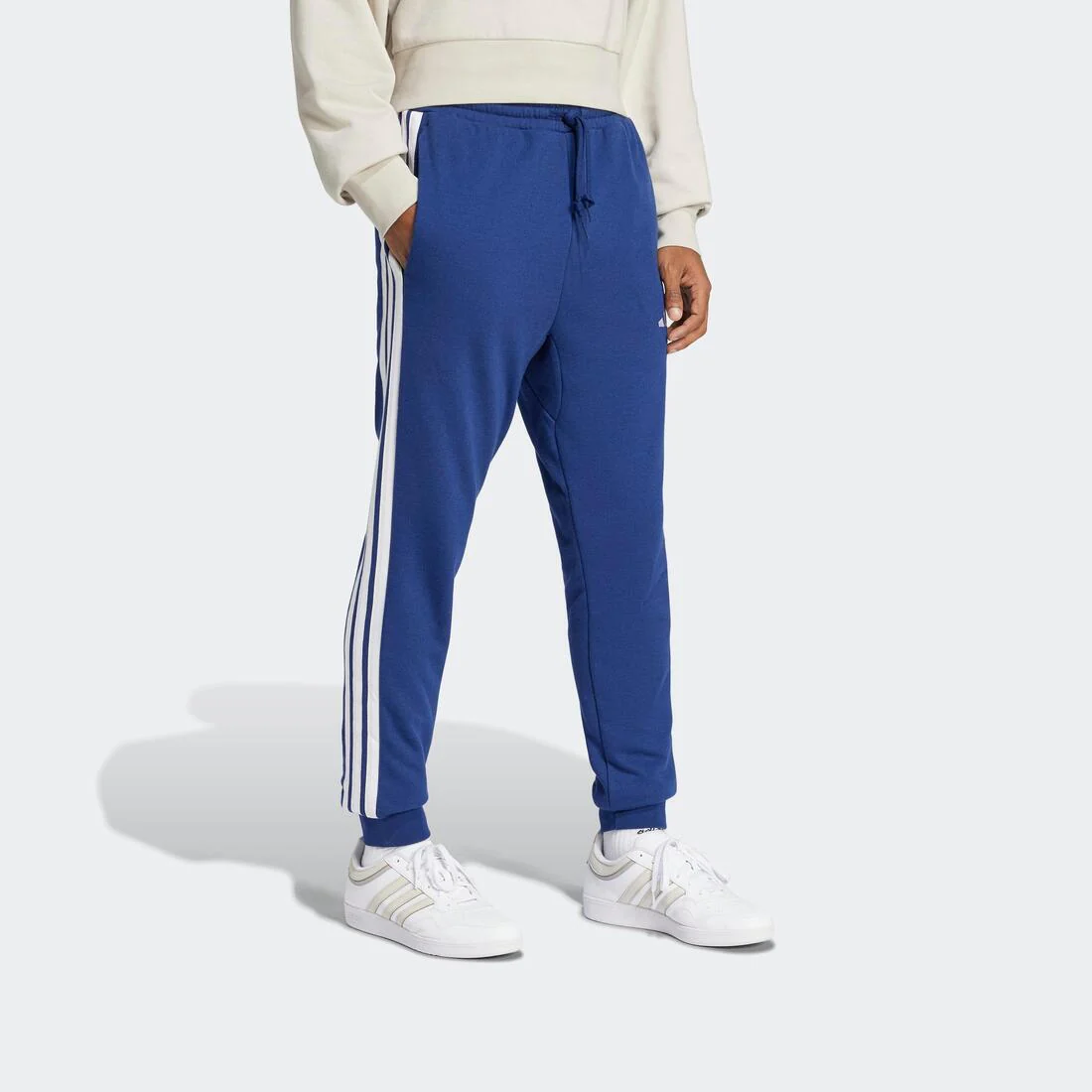 Essential 3-Stripes French Terry Joggers, Blue - Image 4