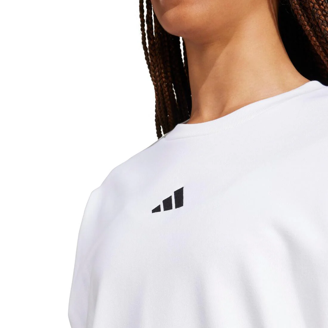 Essentials 3-Stripes French Terry Sweatshirt, White - Image 4