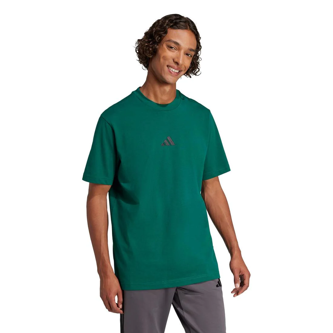 Essentials Small Logo Single Jersey T-Shirt, Green - Image 3