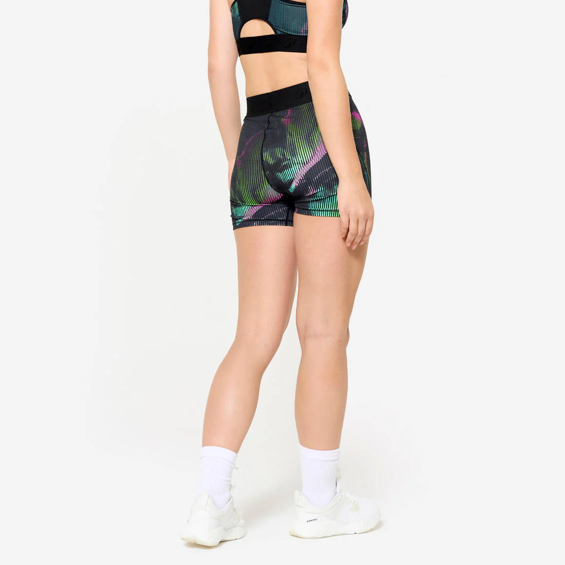 Fitness Training Shorts with Elasticated Waistband - Colourful Pattern - Image 4