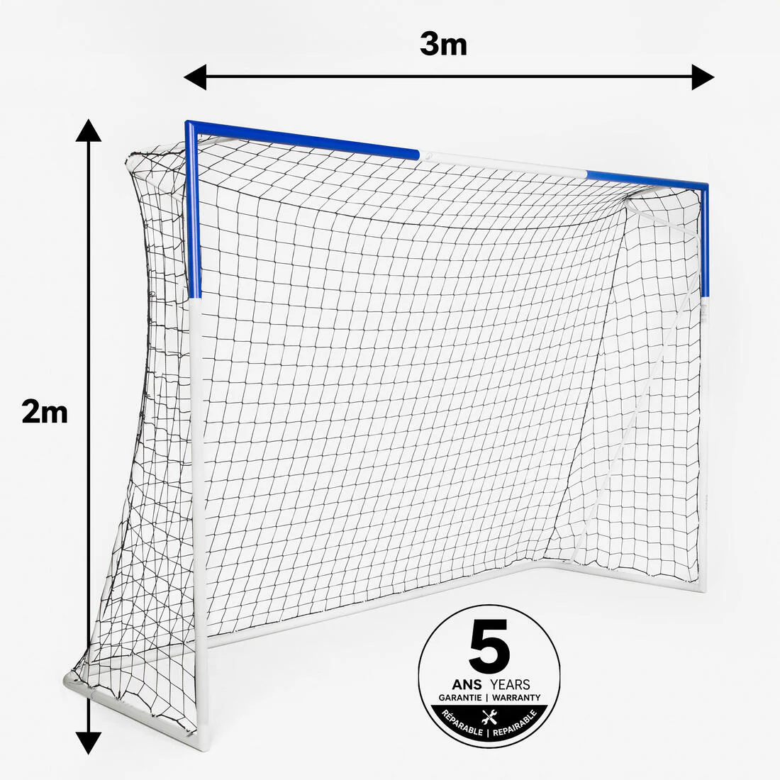 Football Goal (300 cm x 200 cm) Classic - White - Image 3