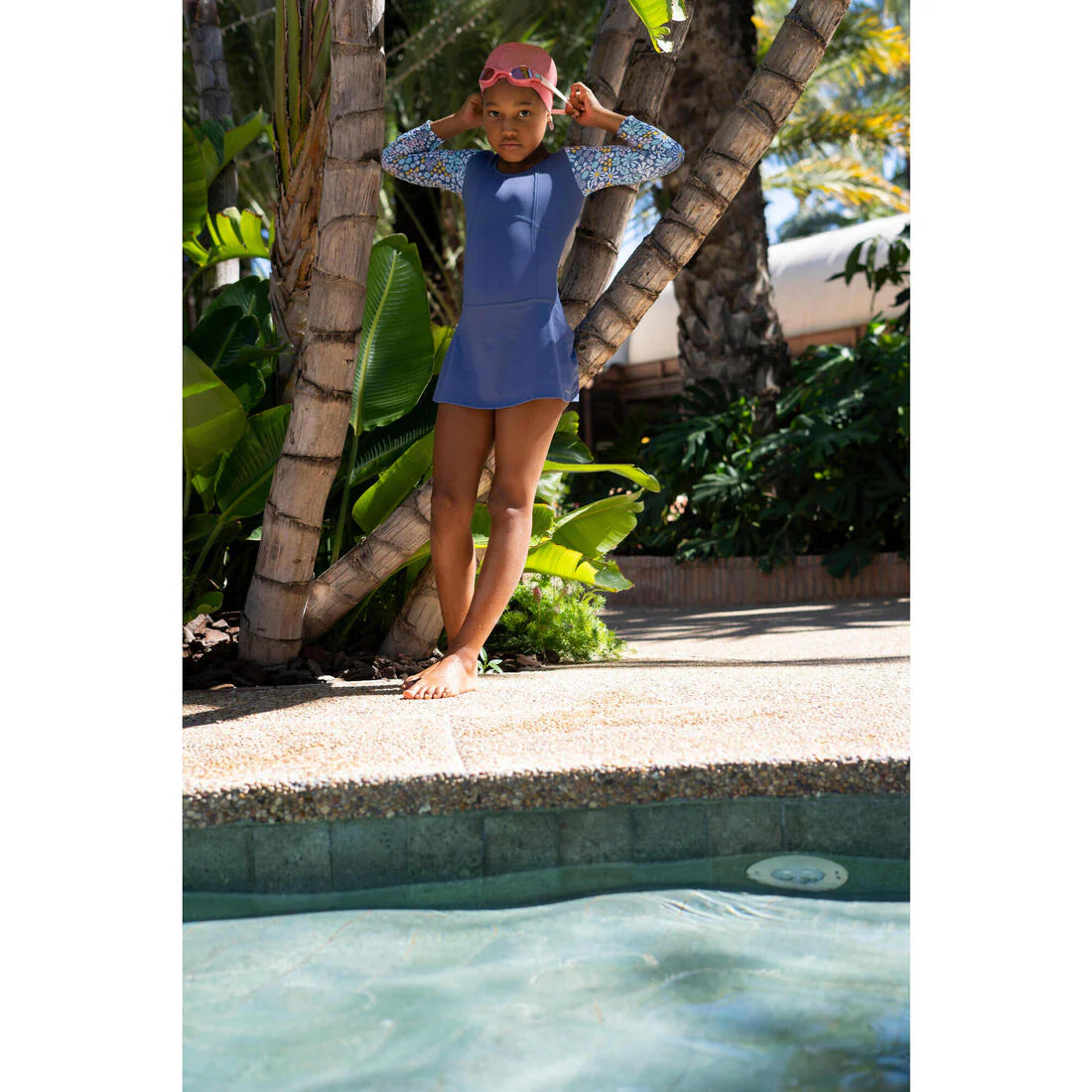 Girls' 1-Piece Swimsuit Audrey Long Sleeves Blue Pantai - Image 9