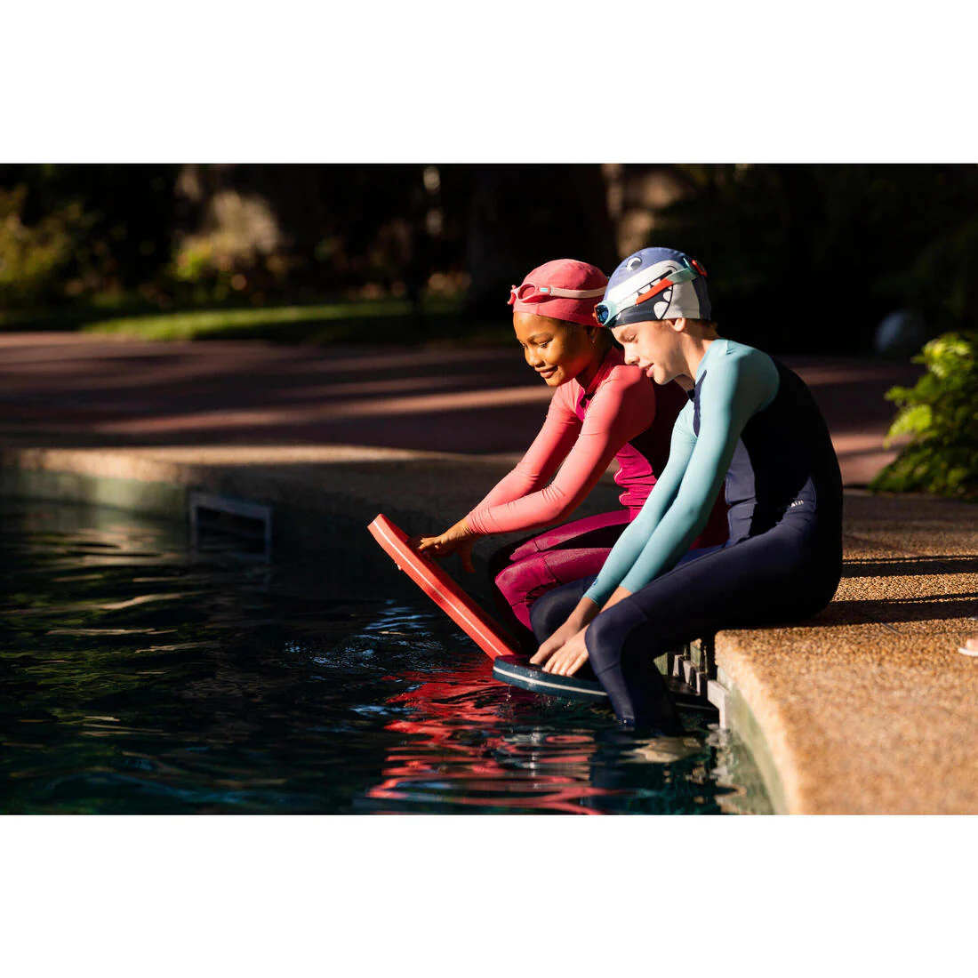 Girls’ long-sleeved swimsuit - UV Combiswim 100 - Pink Purple - Image 13