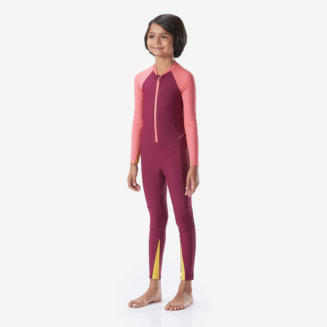 Girls’ long-sleeved swimsuit - UV Combiswim 100 - Pink Purple - Image 5