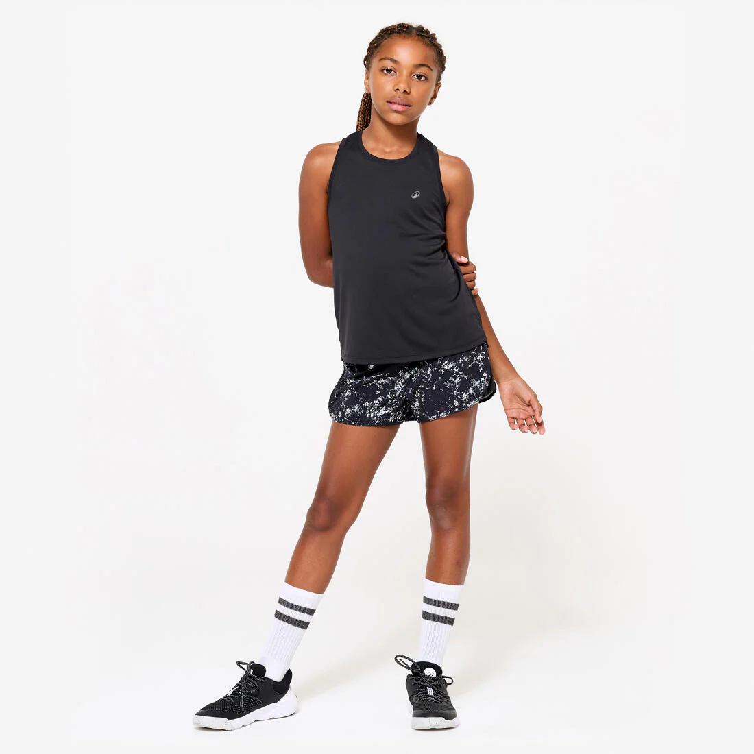 Girls' Multisport Breathable Tank Top - Black - Image 2