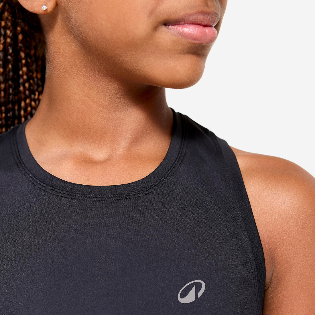 Girls' Multisport Breathable Tank Top - Black - Image 3