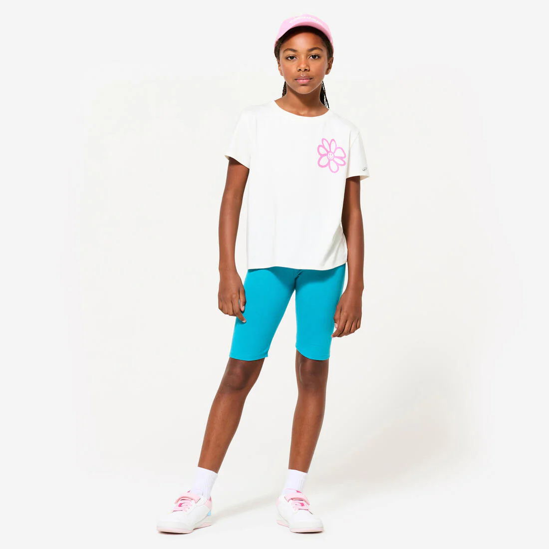 Girls' Multisports Cotton T-Shirt - White/Print - Image 2