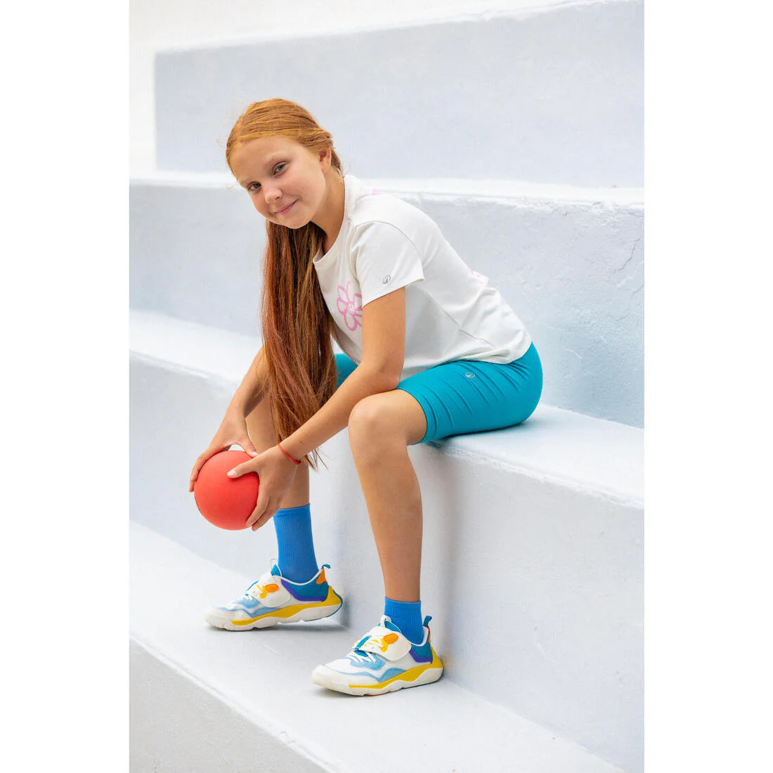 Girls' Multisports Cotton T-Shirt - White/Print - Image 8
