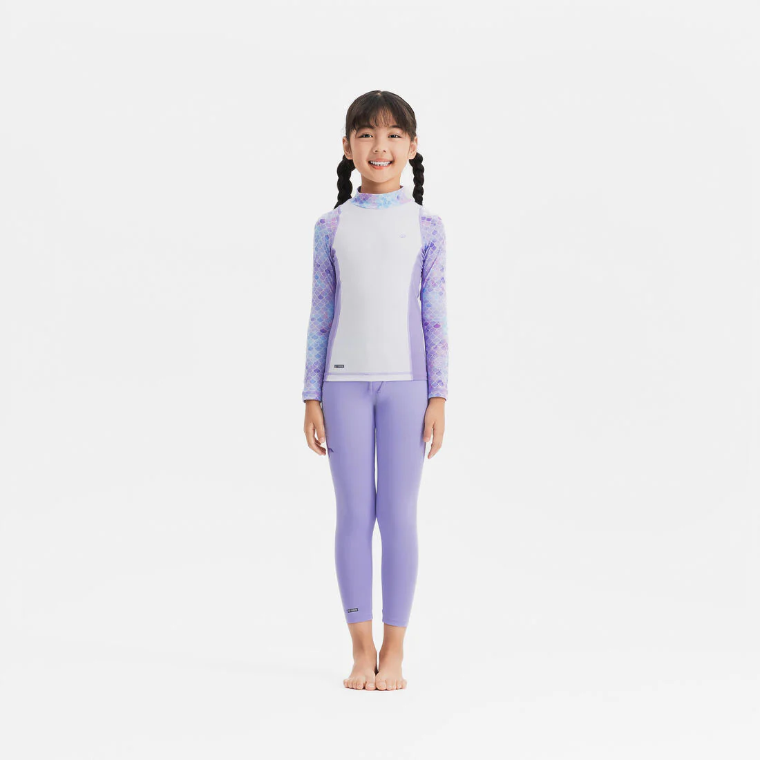 Girls’ surfing UV-protection t-shirt long sleeve 500 - MERMAID PURPLE - Image 4