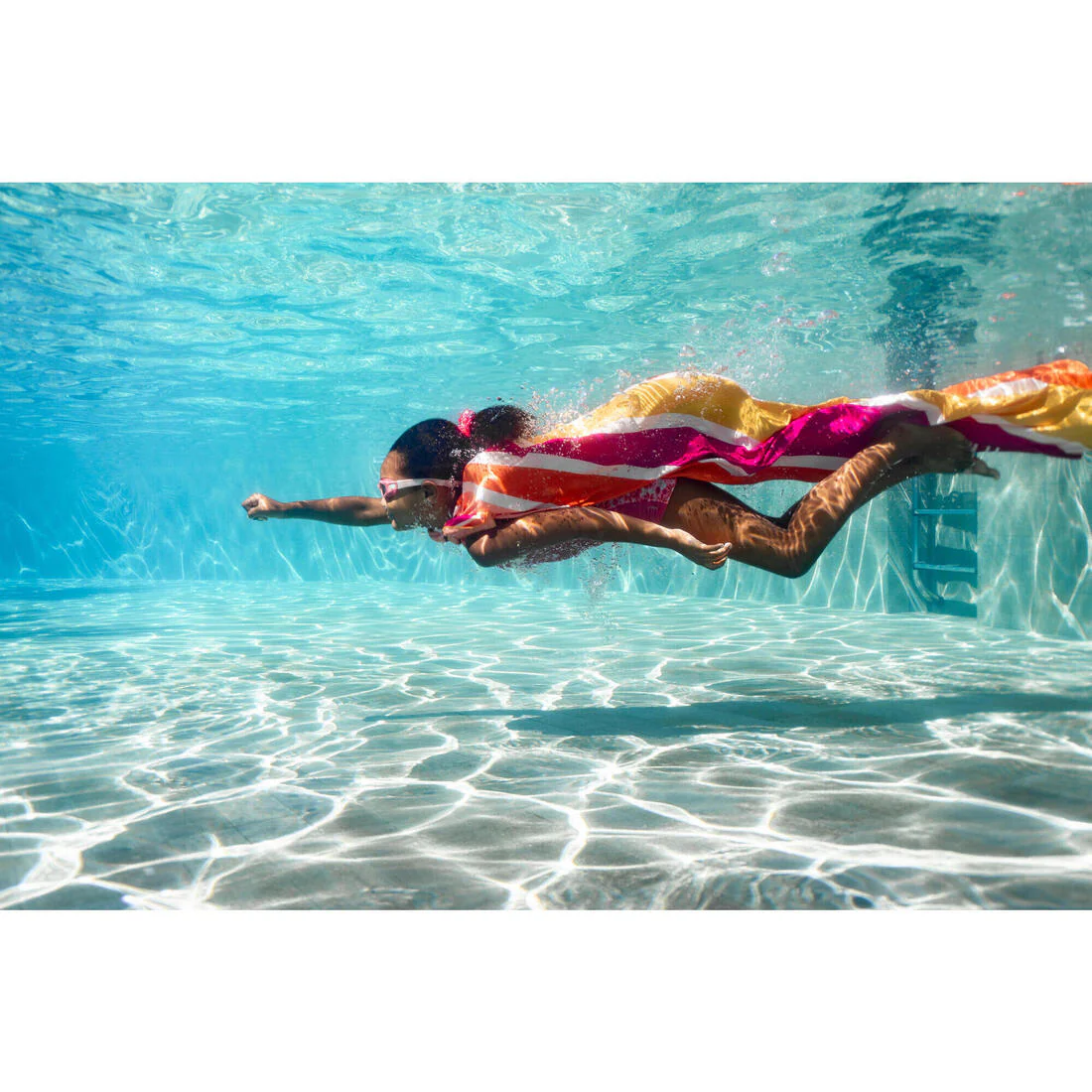 Girls’ Swimming Hair Scrunchie - Coral - Image 11