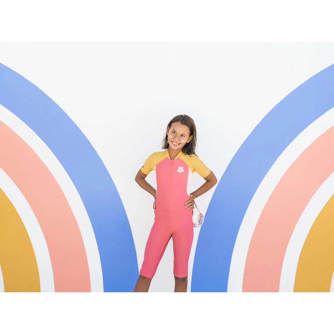 Girlsâ swimming shorty suit 100 - Image 11