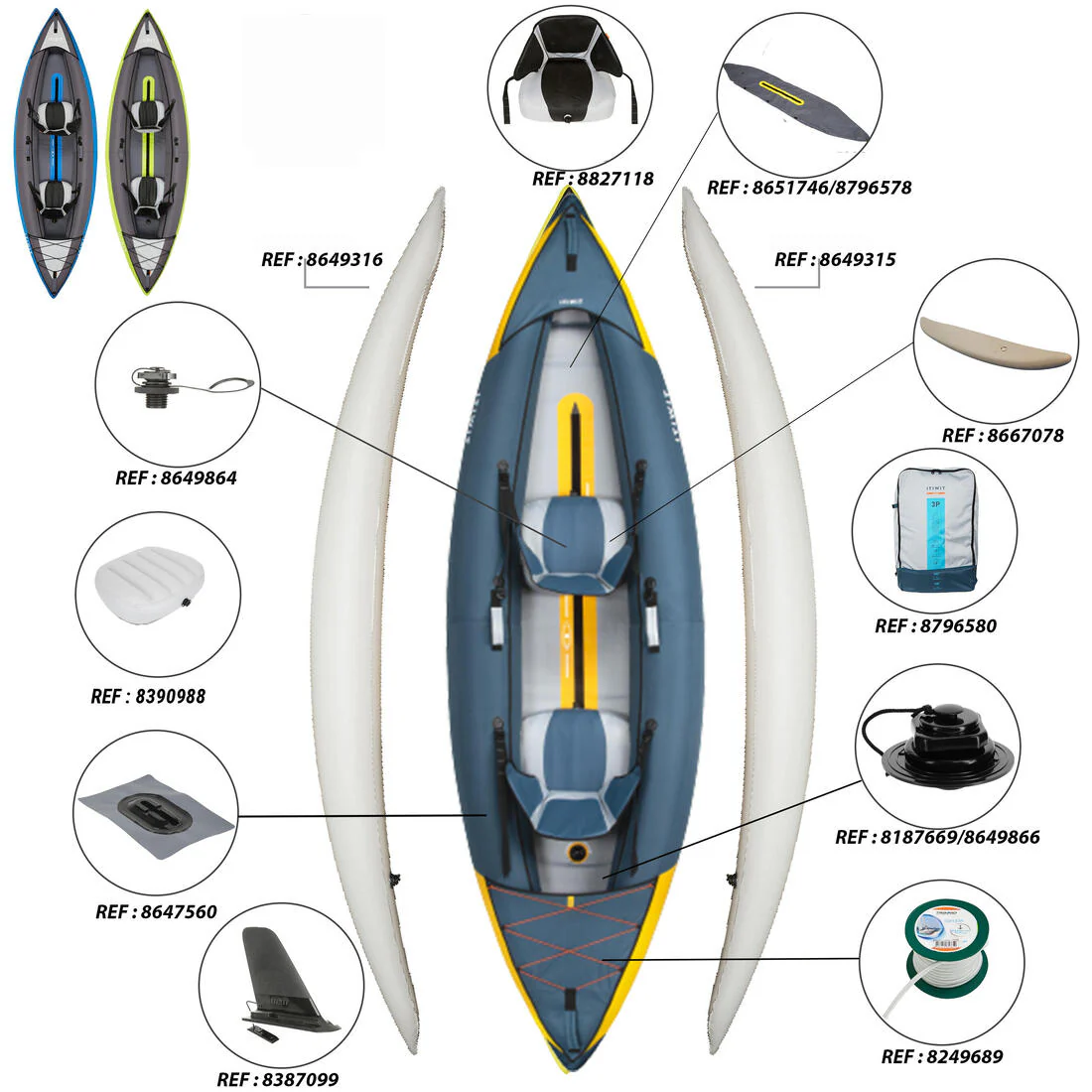 Inflatable 1- or 2-person Touring Canoe-kayak - Image 4