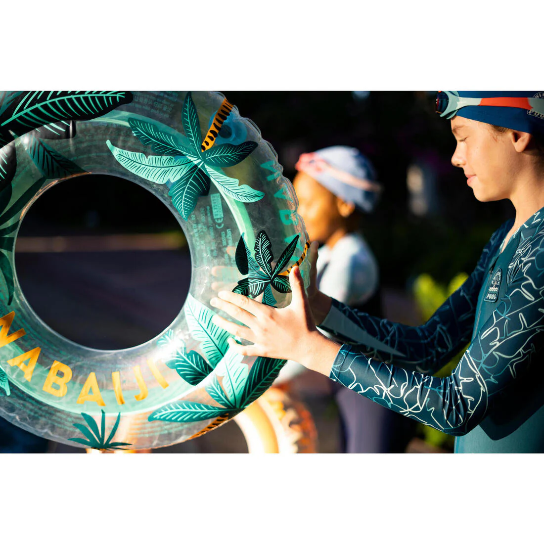 Inflatable pool ring 65 cm - "Palms" transparent - Image 44