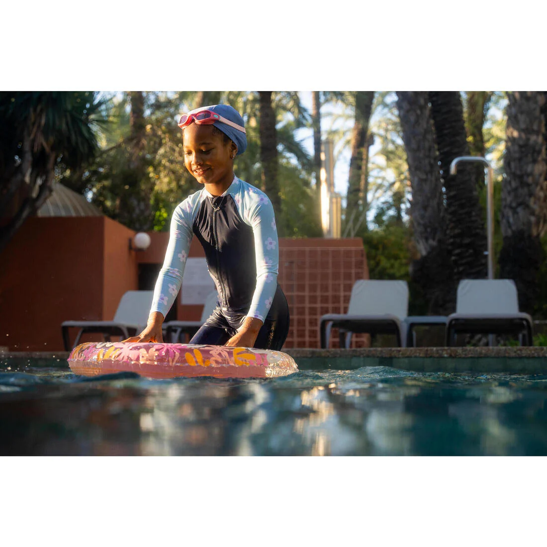 Inflatable pool ring 65 cm - "Palms" transparent - Image 47