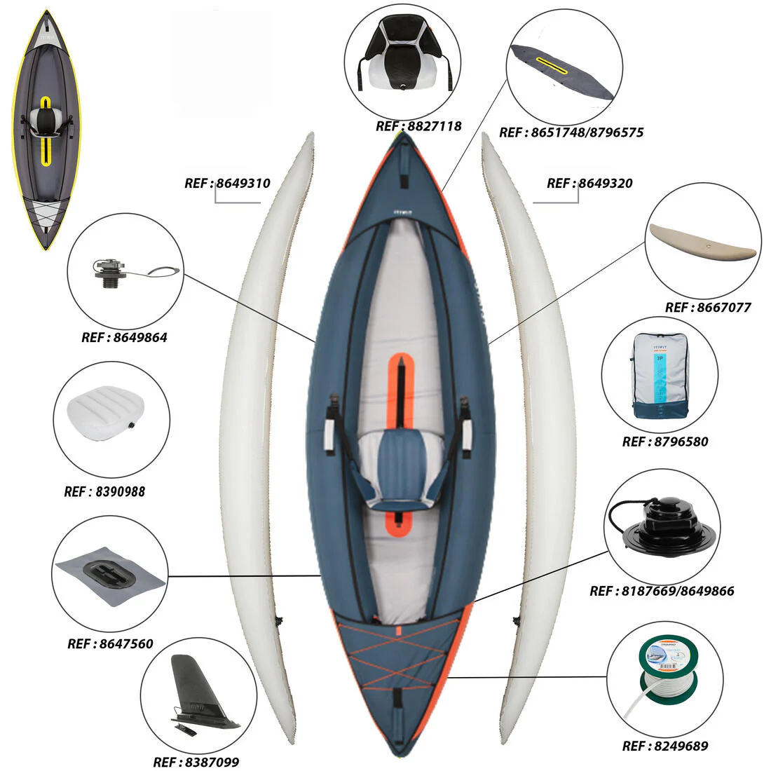 Inflatable touring kayak 1 person - Image 4