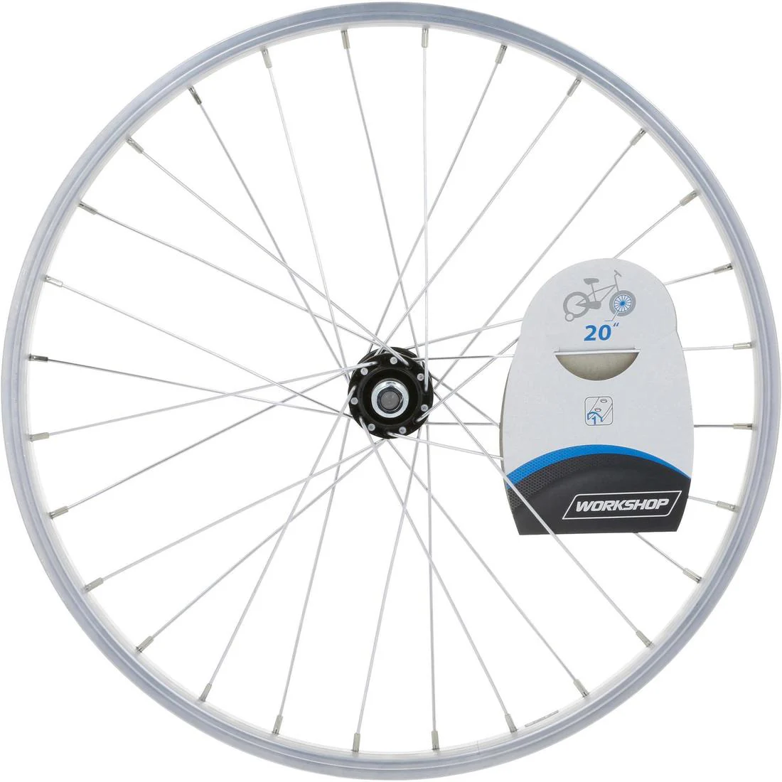 Kids' Bike Wheel 20" Front Single Wall Rim - Silver - Image 4