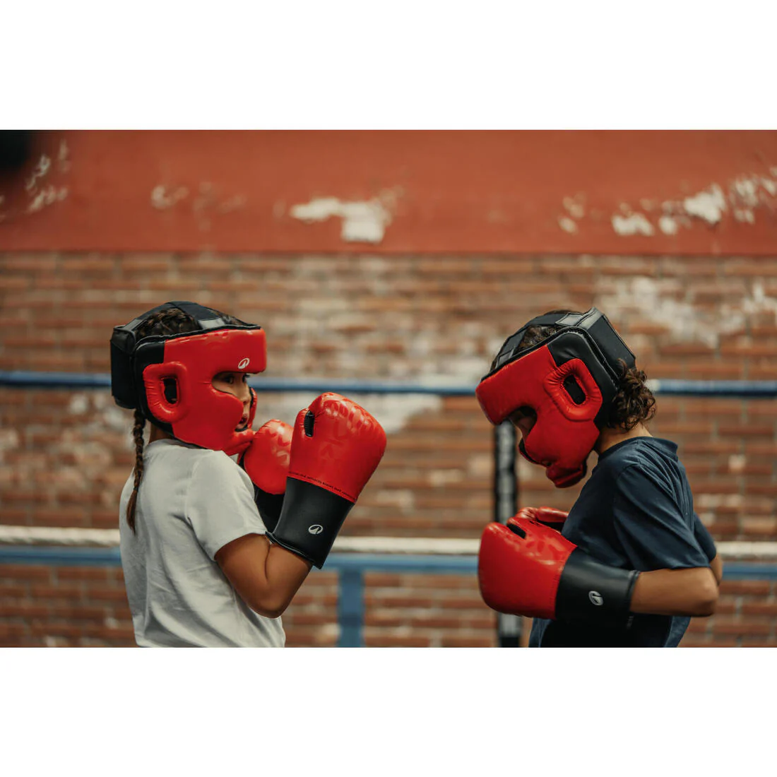 Kids' Boxing Full Face Headguard - Red - Image 7