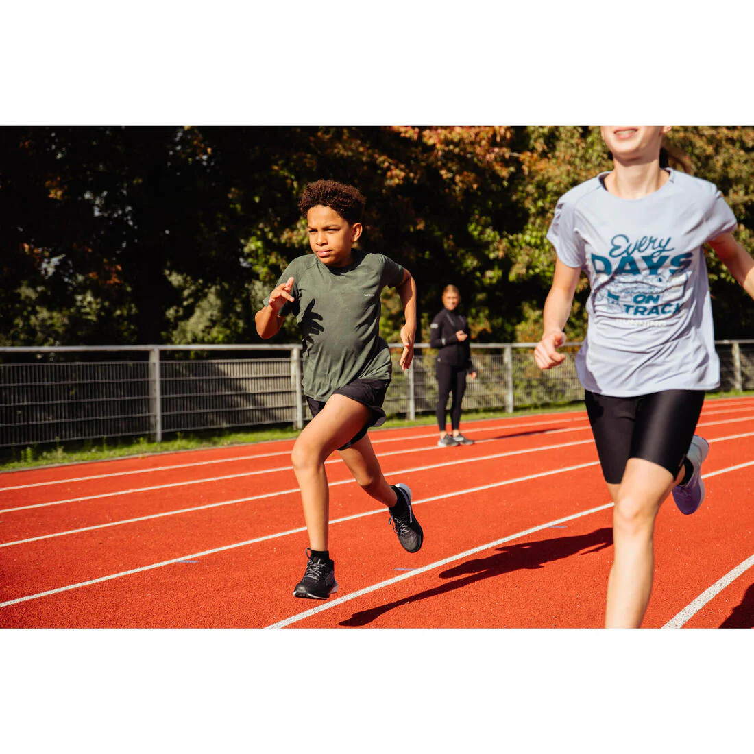 Kids' Breathable Running Shorts-KIPRUN DRY+ 900-Black and grey - Image 11