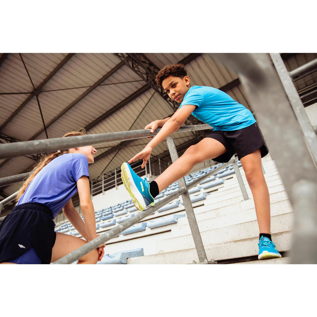 Kids' Breathable Running Shorts-KIPRUN DRY+ 900-Black and grey - Image 12