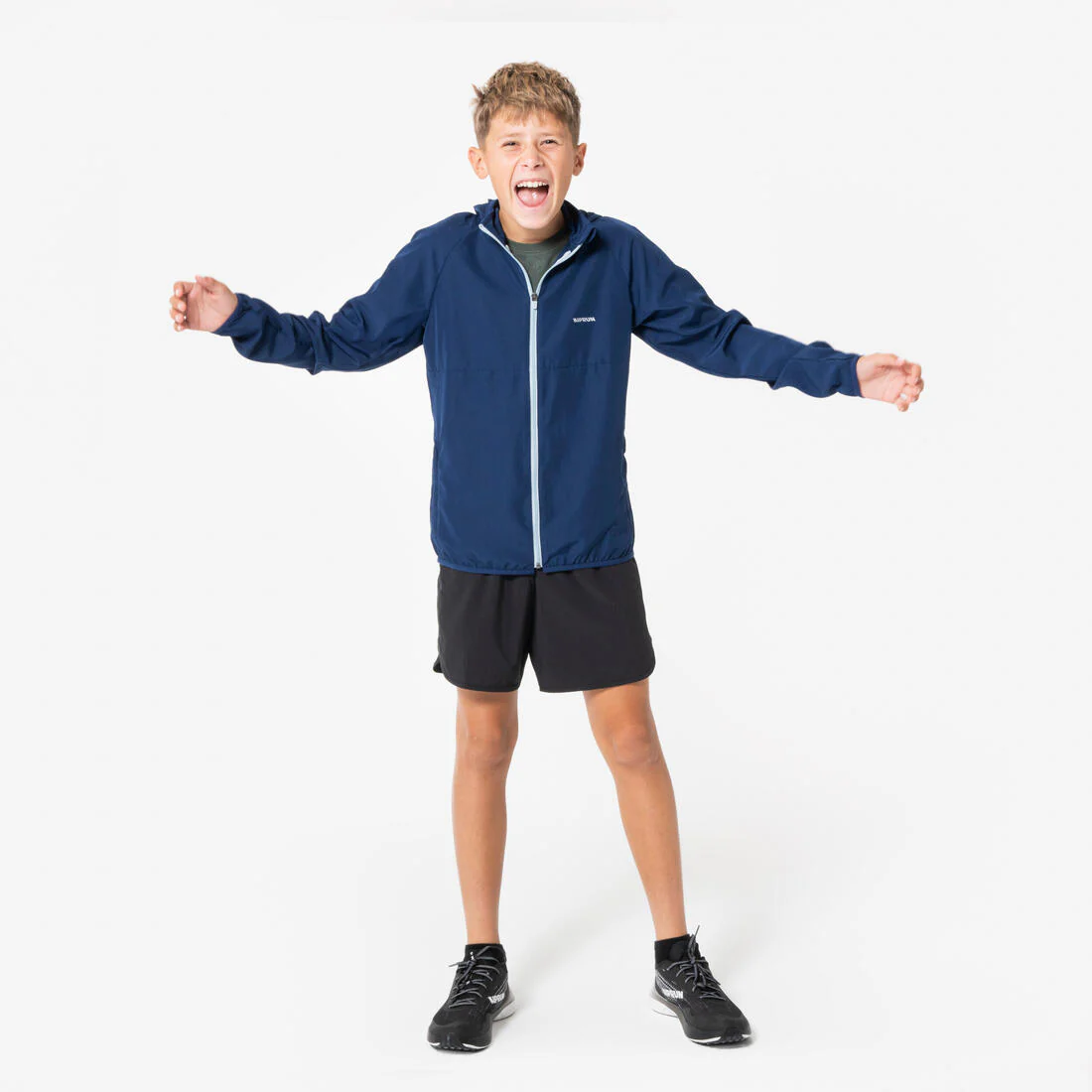 Kids' Breathable Running Shorts-KIPRUN DRY+ 900-Black and grey - Image 8