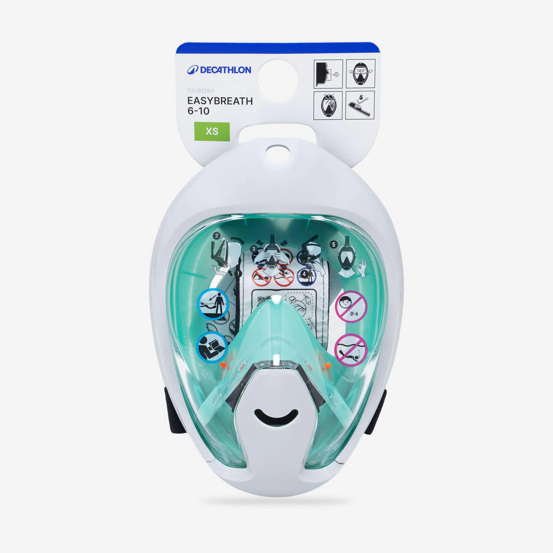 Kids’ Easybreath snorkelling surface mask XS (ages 6-10) NO BAG - Image 38
