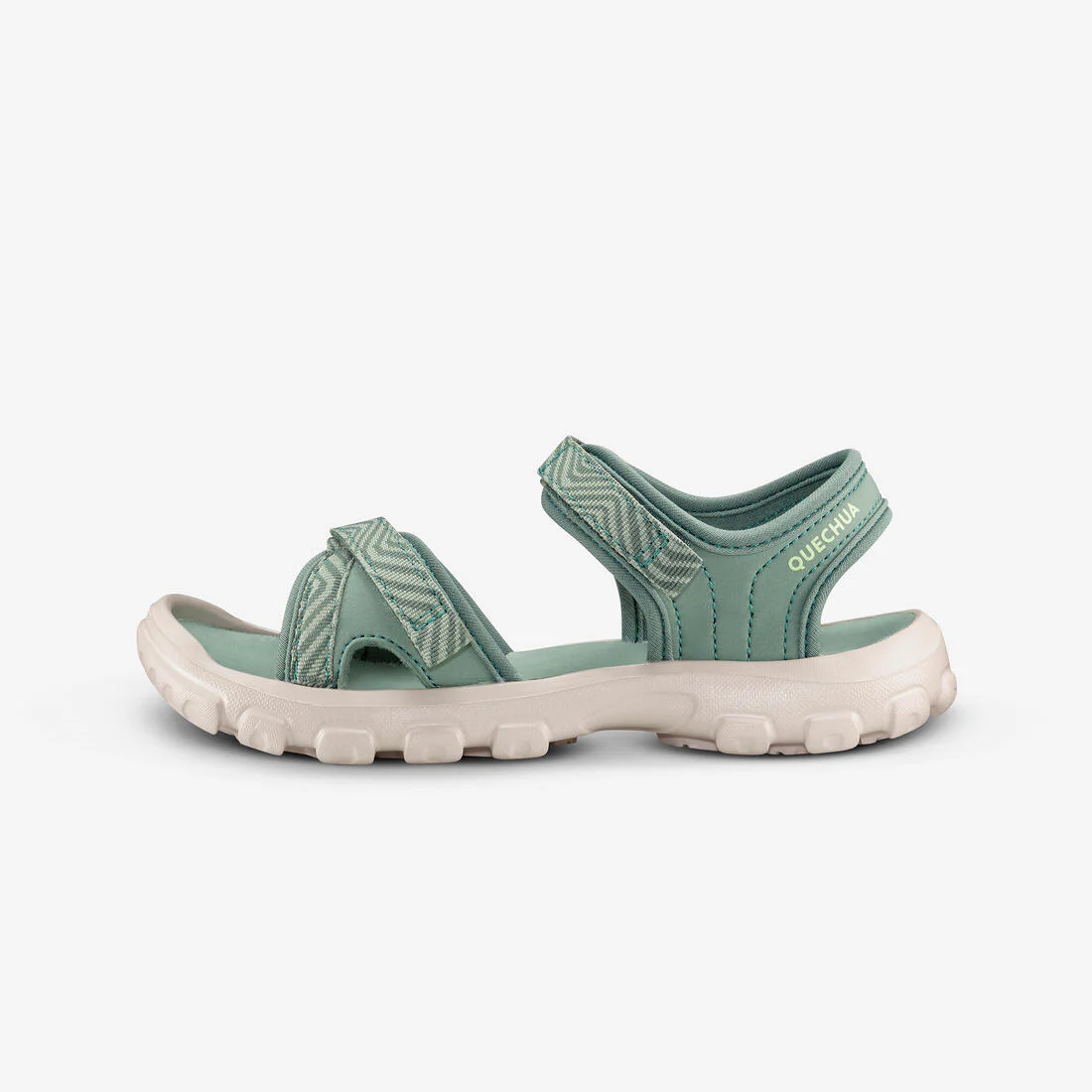Kidsā hiking sandals with riptab, UK sizes 7 to 12.5, NH100 - Green