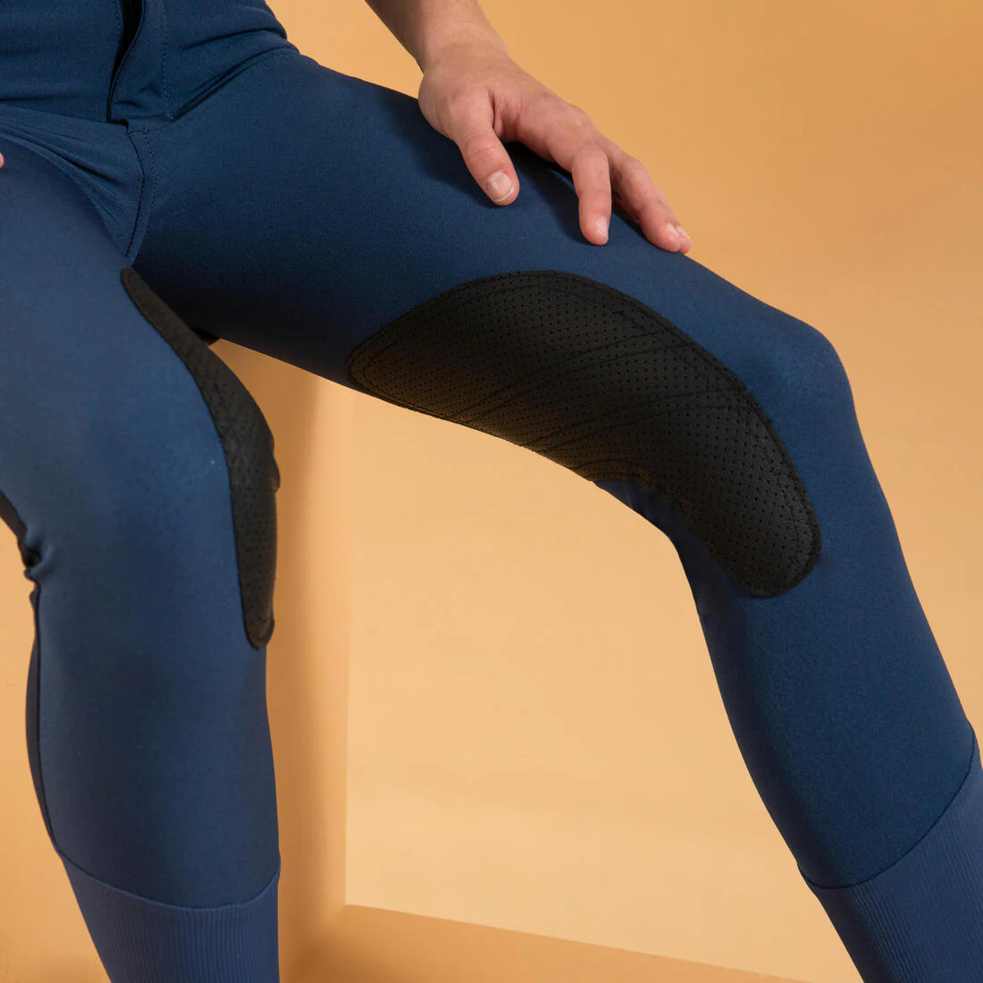Kids' Horse Riding Lightweight Mesh Jodhpurs with Grippy Suede Patches 500 - Image 12