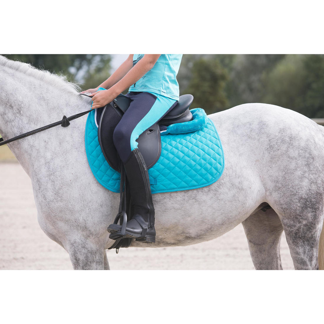 Kids' Horse Riding Mesh Half Chaps 100 - Image 9