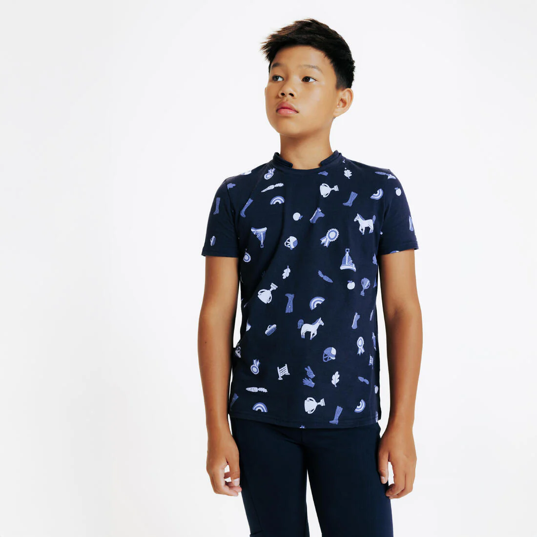 Kids' Horse Riding Short-Sleeved Polo Magic - All Over Print