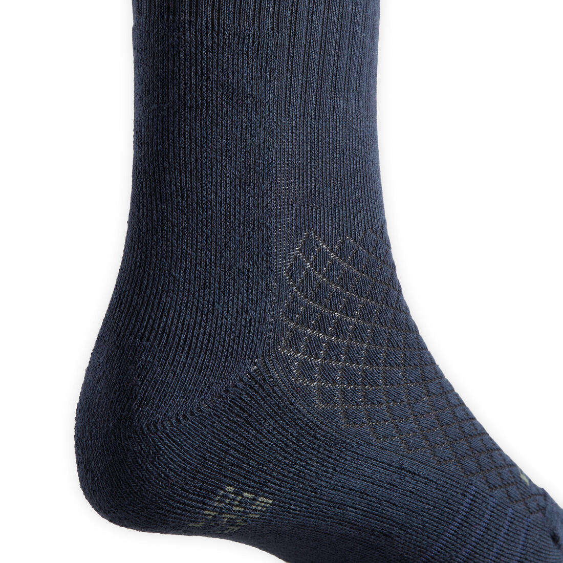 Kids' Horse Riding Socks SKS 500 Twin-Pack - Navy/Pink Pony Print - Image 3