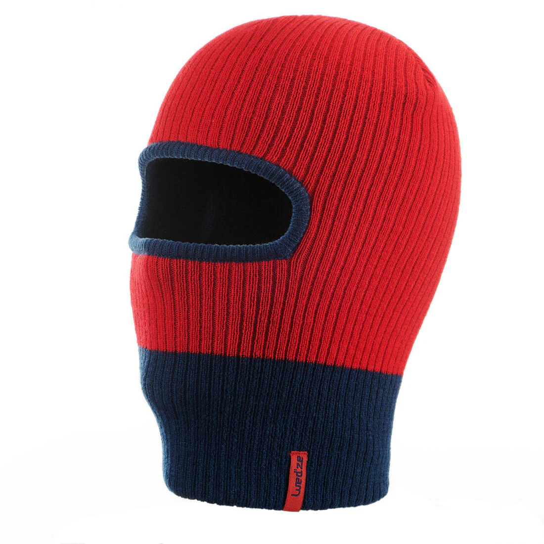 KIDS’ KNITTED SKI BALACLAVA - RED BLUE - Image 4