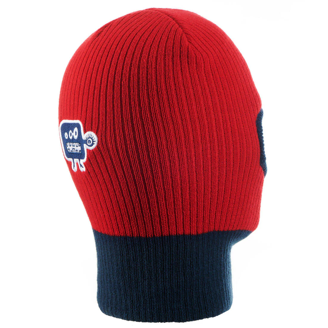 KIDS’ KNITTED SKI BALACLAVA - RED BLUE - Image 5