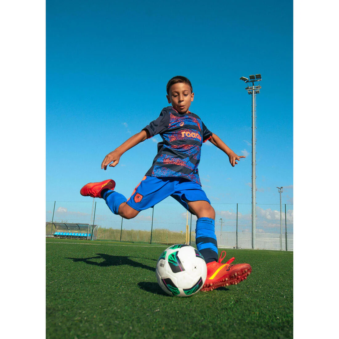 Kids' Short-Sleeved Football Shirt Viralto Roarrr Rhino Stripey - Image 16