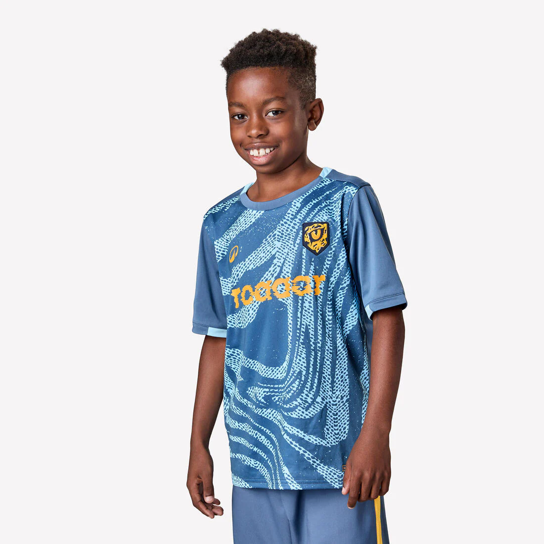 Kids' Short-Sleeved Football Shirt Viralto Roarrr Rhino Stripey - Image 2