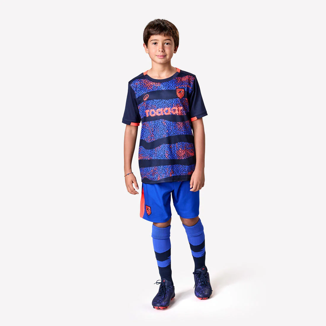 Kids' Short-Sleeved Football Shirt Viralto Roarrr Rhino Stripey - Image 4