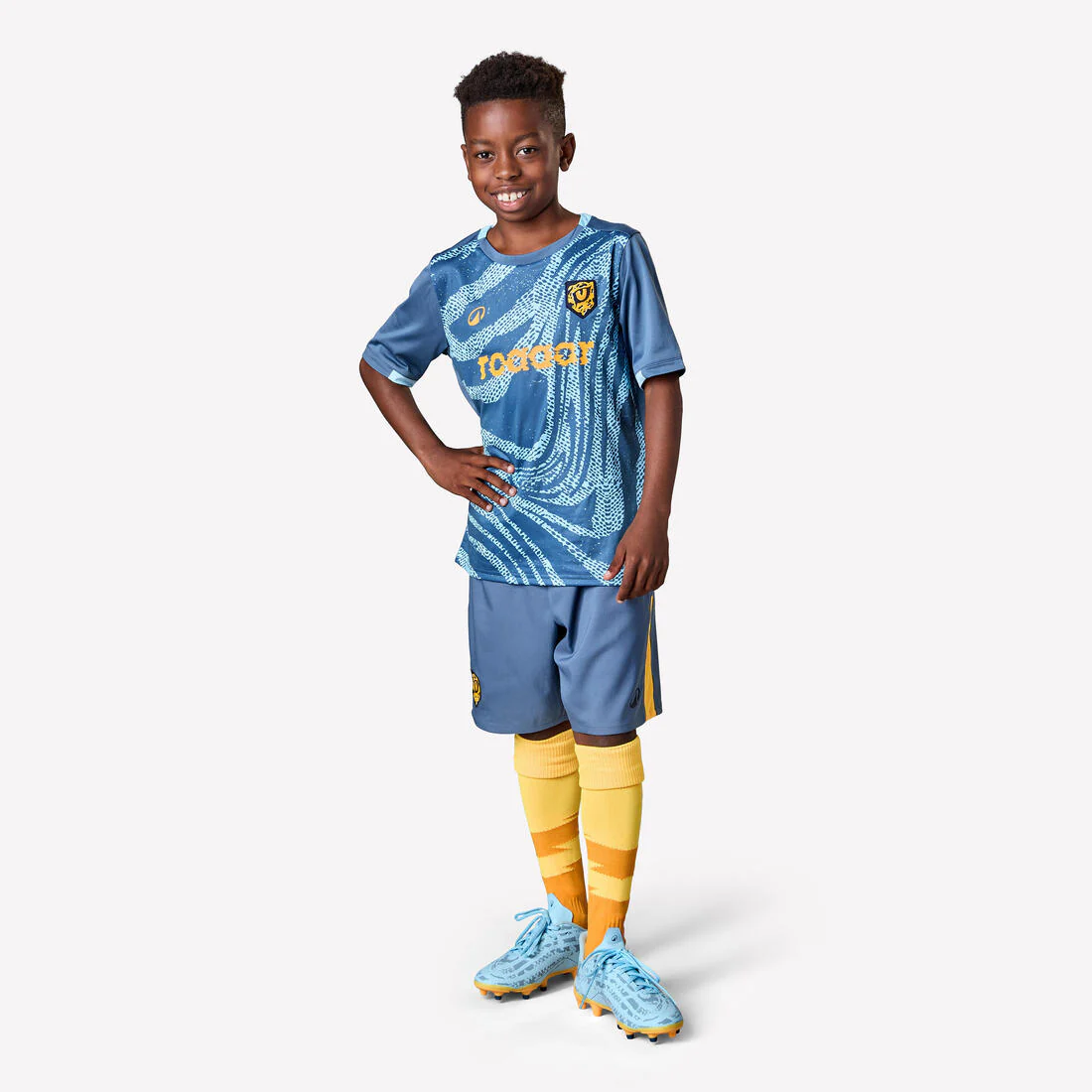 Kids' Short-Sleeved Football Shirt Viralto Roarrr Rhino Stripey - Image 5