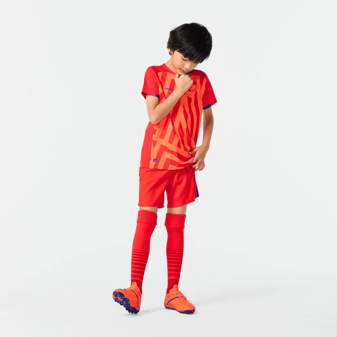 Kids' Short-Sleeved Football Shirt Viralto Solo - Jungle Red & - Image 10