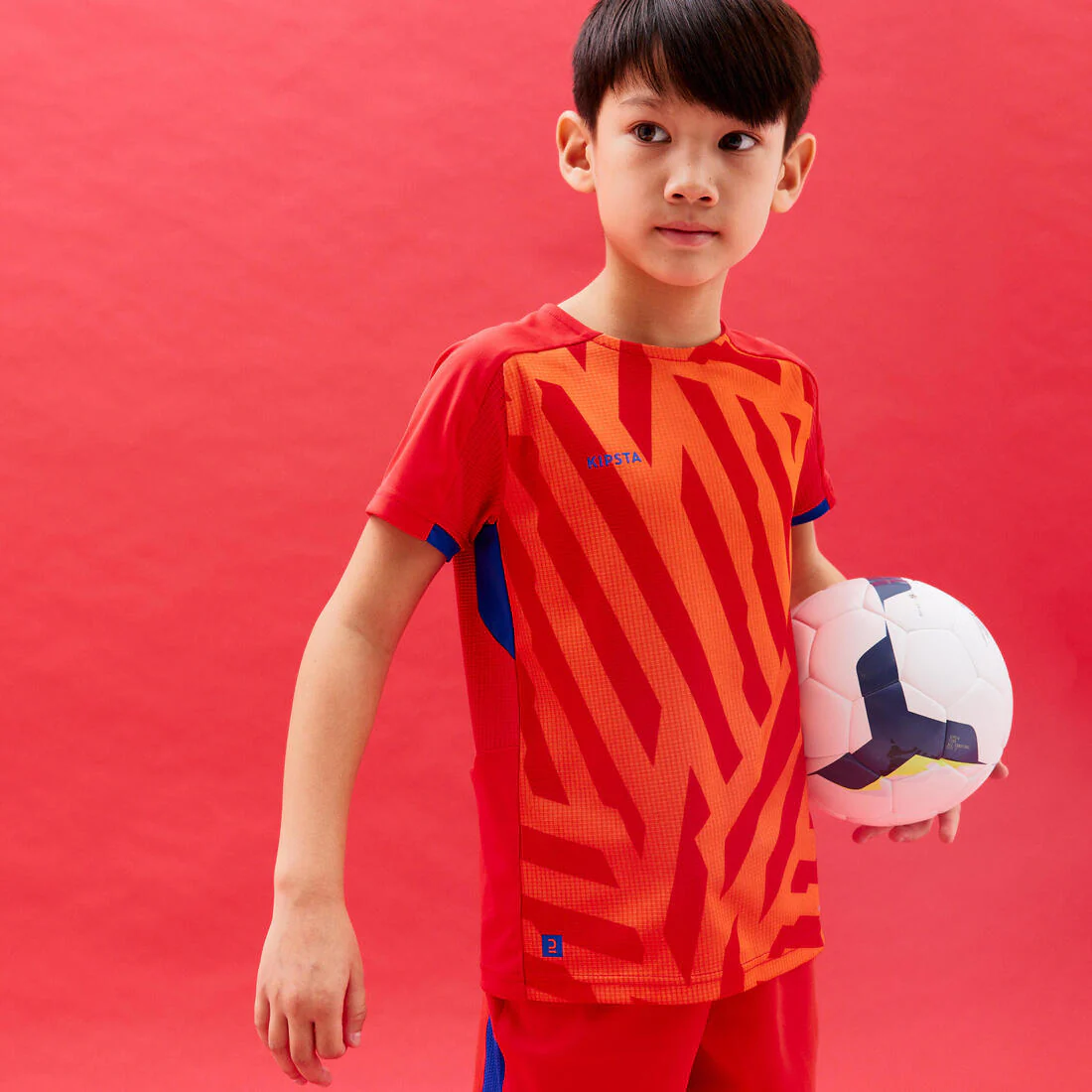 Kids' Short-Sleeved Football Shirt Viralto Solo - Jungle Red & - Image 12