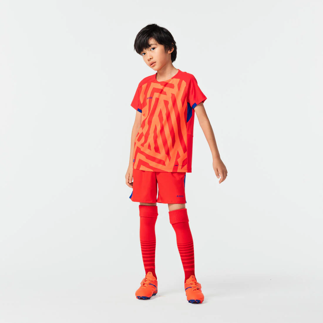 Kids' Short-Sleeved Football Shirt Viralto Solo - Jungle Red & - Image 8