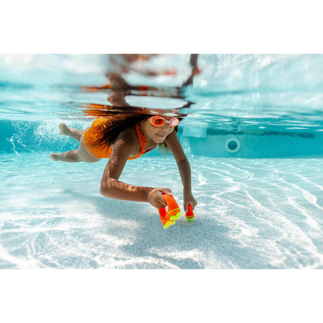 Kids’ Swimming Goggles - Xbase turquoise tinted - Image 14