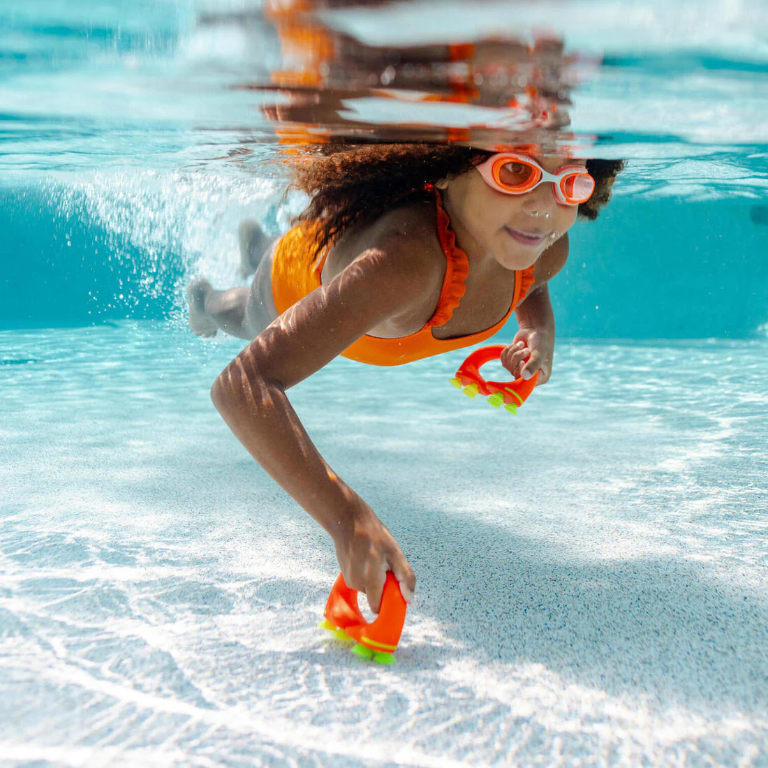 Kids’ Swimming Goggles - Xbase turquoise tinted - Image 8