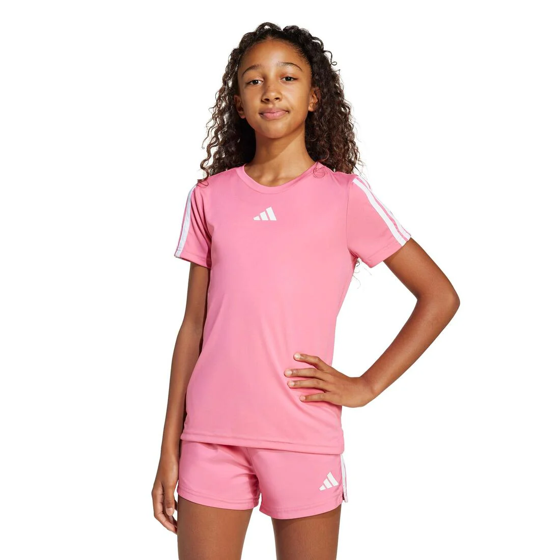 Kids Training Essentials 3-Stripes Tee, Pink