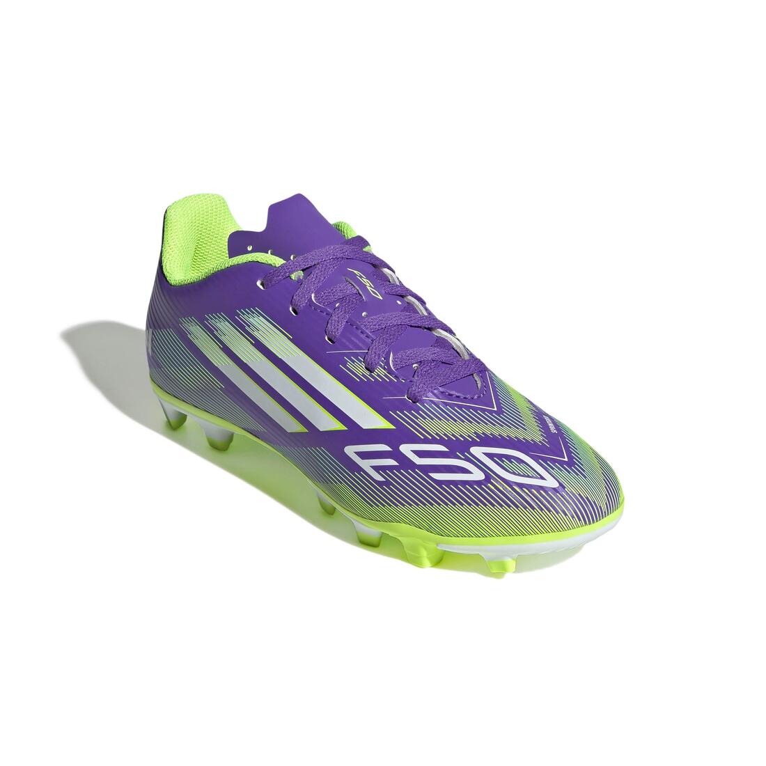 Kids Unisex F50 Club Firm/Multi-Ground Boots, Purple - Image 2