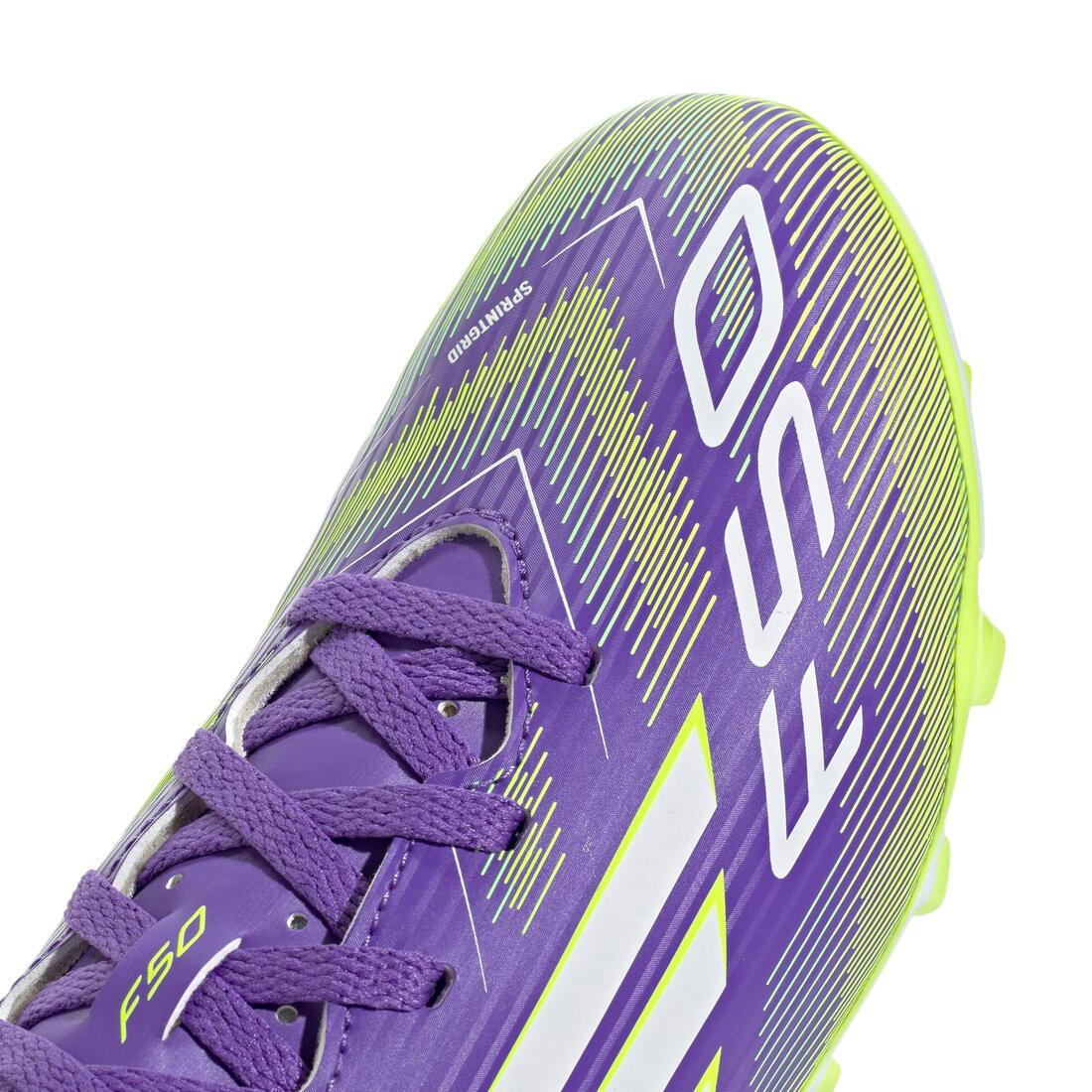 Kids Unisex F50 Club Firm/Multi-Ground Boots, Purple - Image 8