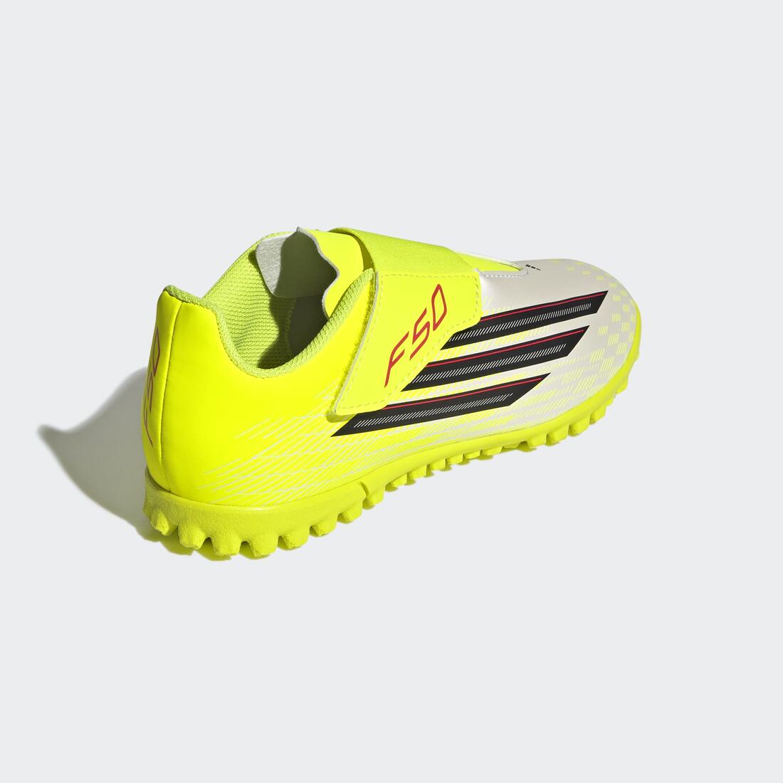 Kids Unisex F50 Club Velcro Turf Football Shoes Kids, Yellow - Image 6