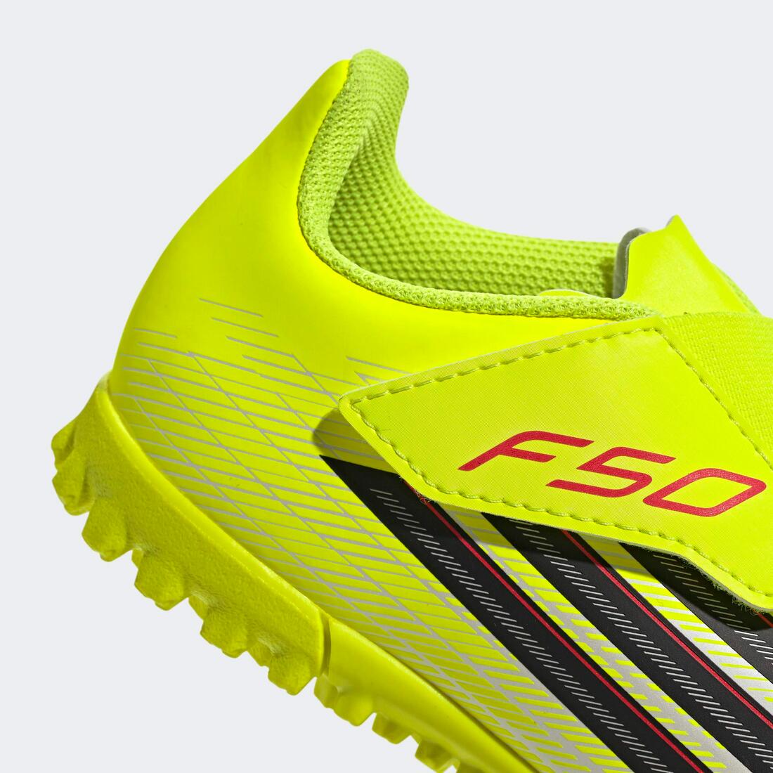 Kids Unisex F50 Club Velcro Turf Football Shoes Kids, Yellow - Image 7