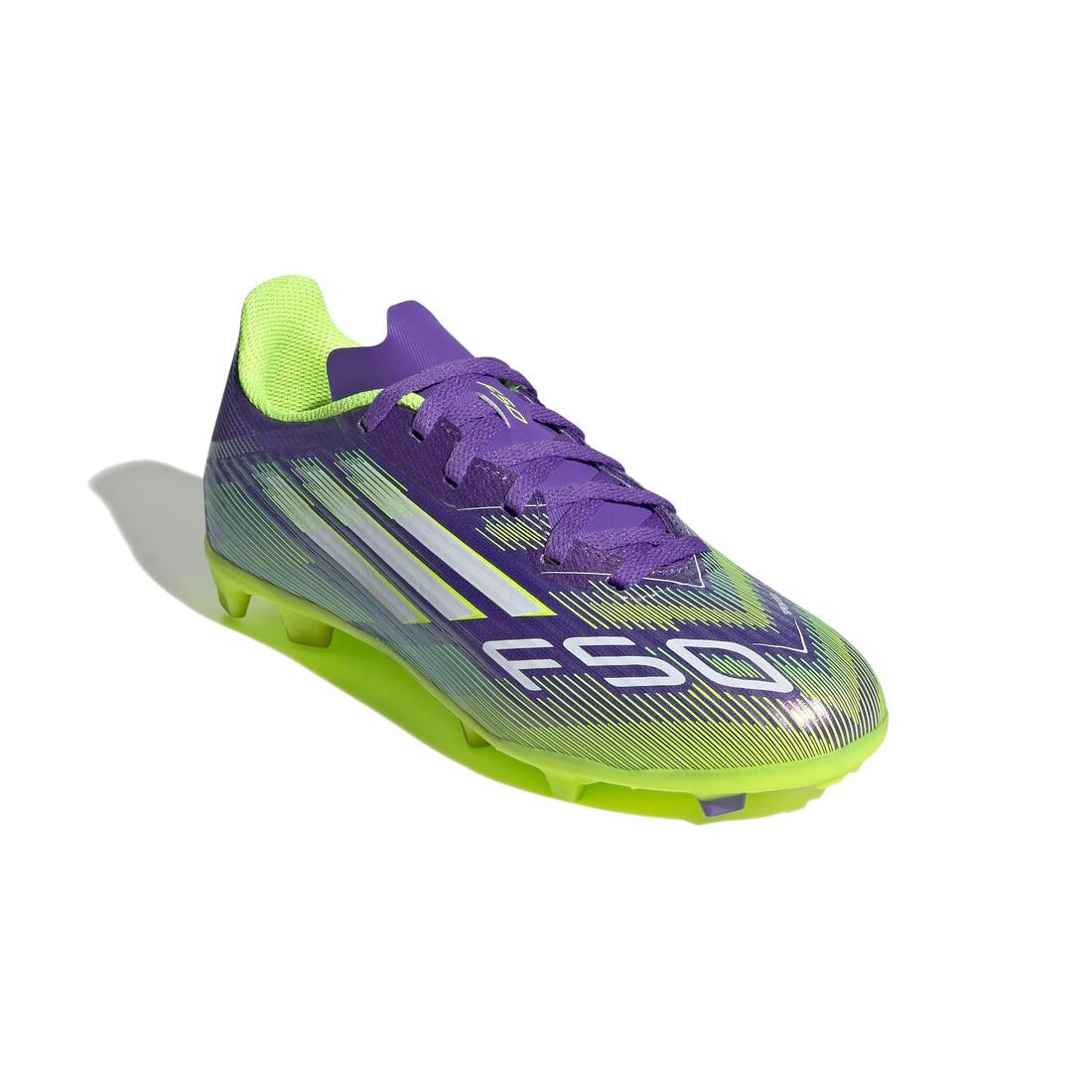 Kids Unisex F50 League Firm/Multi-Ground Boots, Purple - Image 2