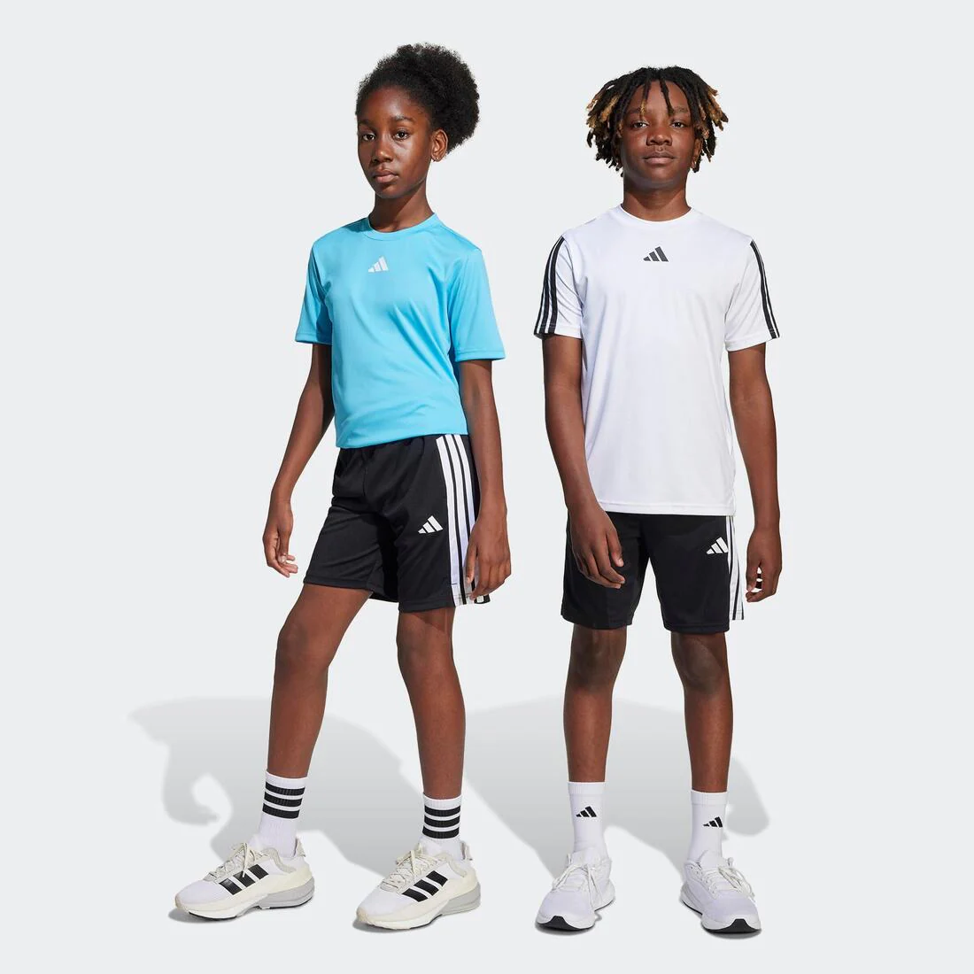 Kids Unisex Train Essentials 3-Stripes Shorts, Black - Image 8