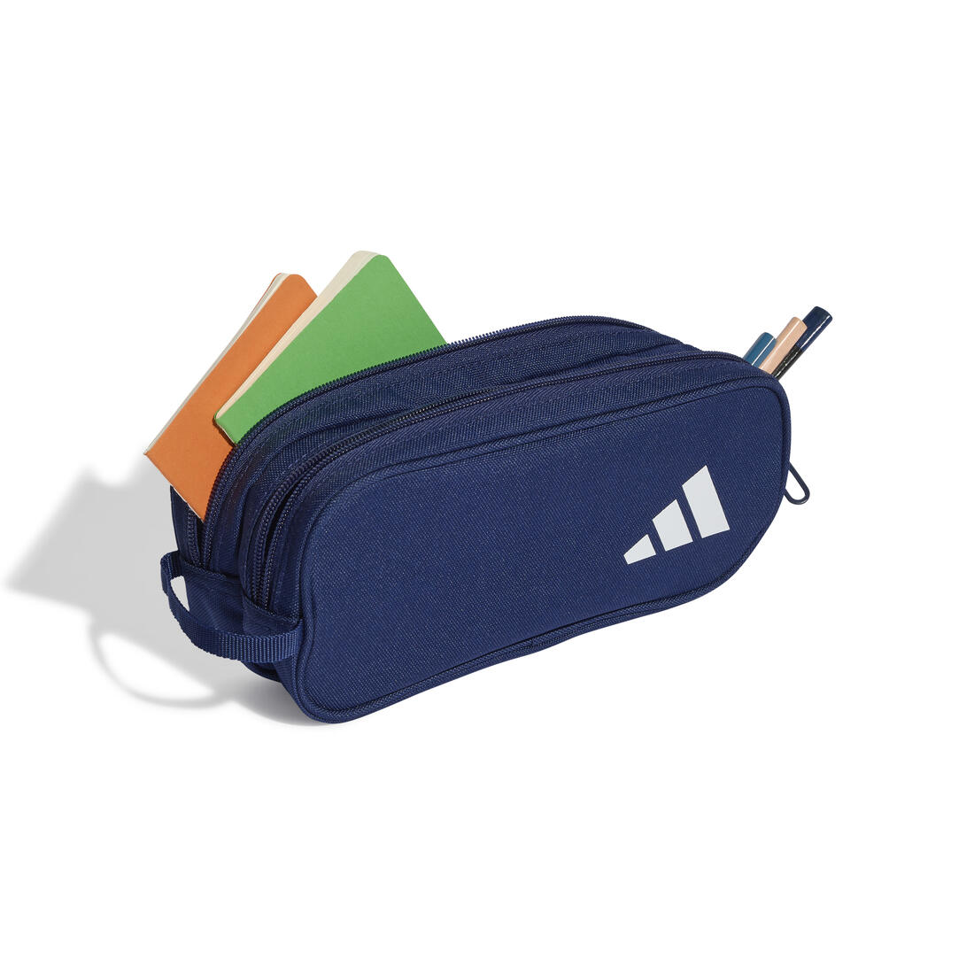 Kids Unisex Two Zipper Pencil Case, Navy - Image 2