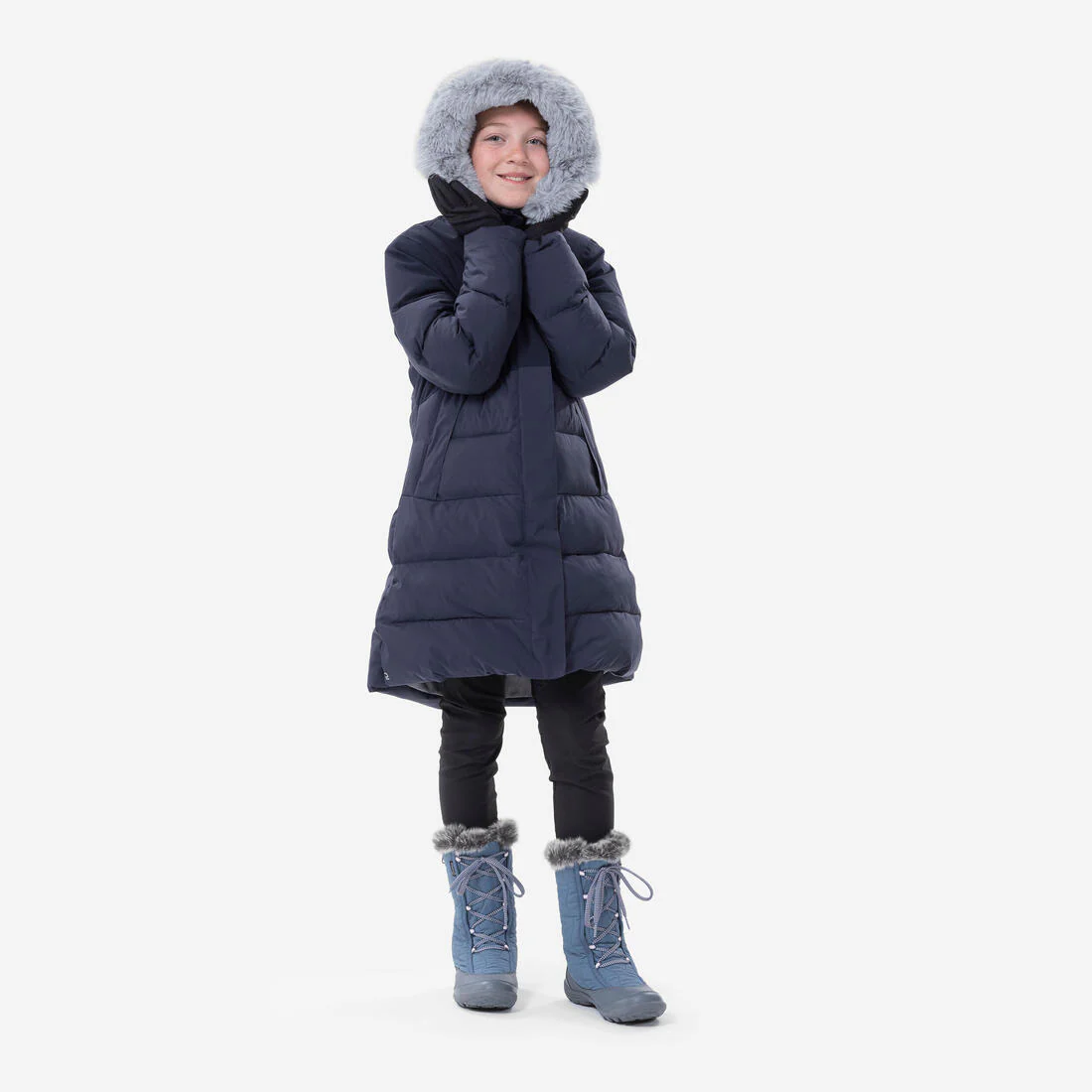 Kids’ warm padded hiking jacket, 7-15 years, NH500